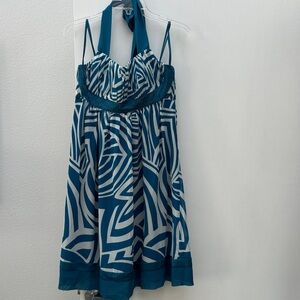 Max & Cleo Teal and White Dress